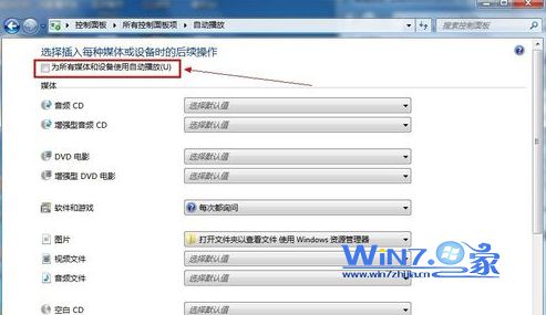 如何关闭Win7系统的自动播放功能
