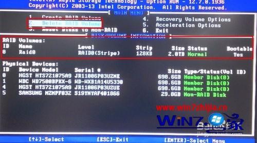 win7系统怎么删除Intel RAID