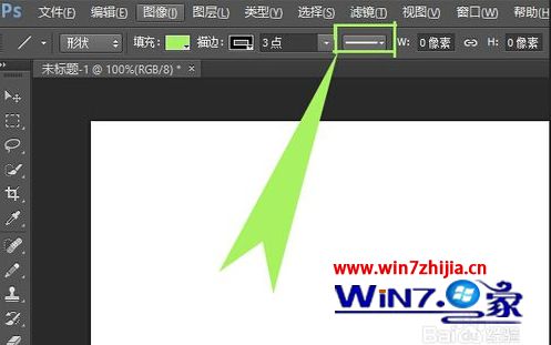 win7系统中ps怎么画虚线