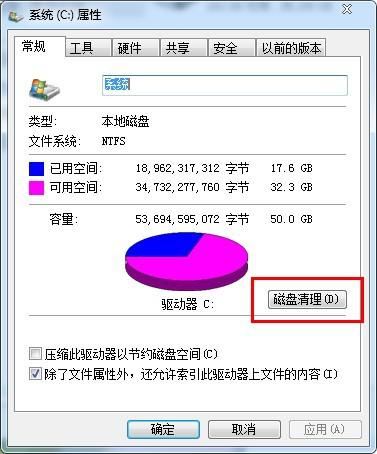 win7系统C盘属性窗口示图 win7系统C盘属性窗口示图