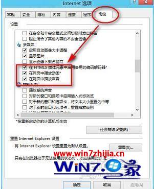 查看是否勾选了在网页中播放动画和声音
