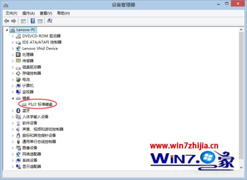 出现“ps/2标准菜单”