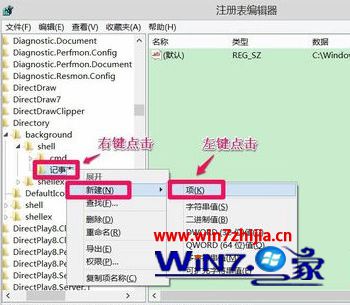 在右键菜单中左键点击新建(N)- 项(K)
