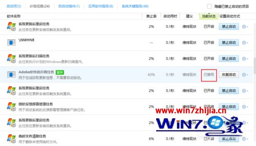启动项中寻找并禁止ADOBE升级服务